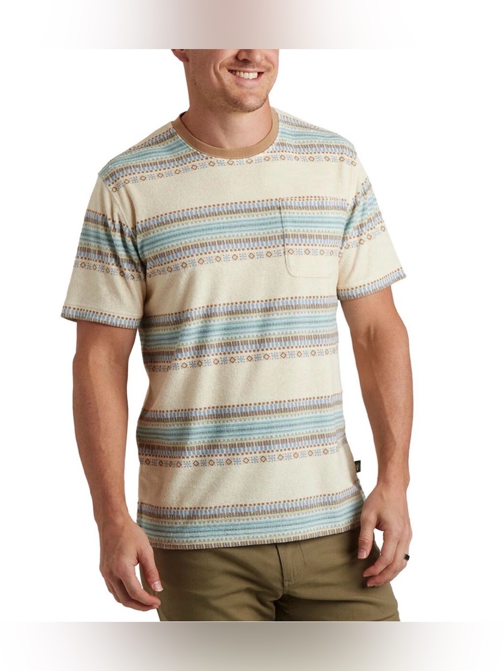 HOWLER BROS Terry T-Shirt in Kati Bone White Aztec Tribal Colorway - XL